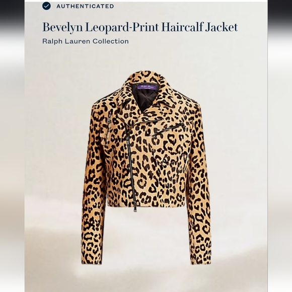 Ralph Lauren Purple Label Bevelyn Leopard Print Leather Jacket MSRP 7336$ - Picture 2 of 14